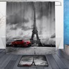Eiffel Tower Skyline Shower Curtain for a Sophisticated and Chic Bathroom.