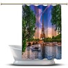 Eiffel Tower Sunset Scenery Shower Curtain - Waterproof and Multidimensional Decoration for Your Bathroom