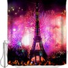 Eiffel Tower Year Fireworks Shower Curtain, Fabric Washable Bath Curtains Decor Gorgeous Bathrooms - 