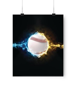 Electric Baseball Poster For Office Or Bedroom Wall Art