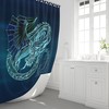 Electric Blue Dragon Shower Curtain With Dragon Scales Design