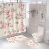 Elegant 3D Pink Rose Flowers Print Shower Curtain For Your Bathroom