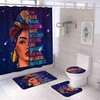 Elegant Afro Woman Shower Curtain for Black Girl Bathroom Decor 