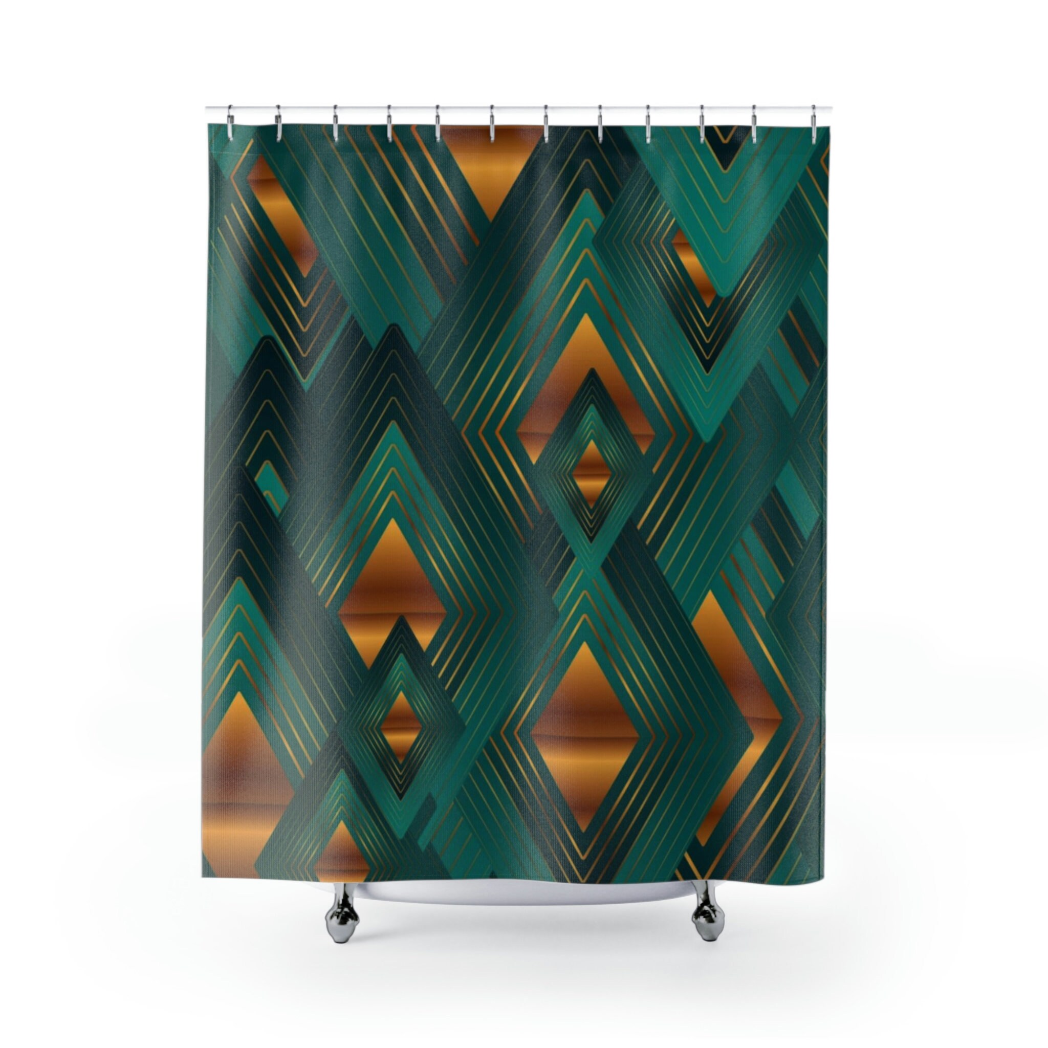 Elegant And Chic Art Deco Inspired Shower Curtain For Bathroom