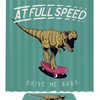 Elegant And Sleek Green Dinosaur Shower Curtain With A Cool Design For A Modern Bathroom Look
