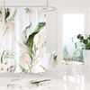 Elegant Anthurium Leaves Jungle Tropical Botanical Blush Pink Green Floral Shower Curtain For A Luxurious Bathroom