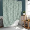 Elegant Baroque Shower Curtain With Contemporary Mint Green Geometry