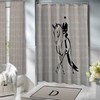Elegant Beige And Gray Horse Shower Curtain For Classic Bathrooms