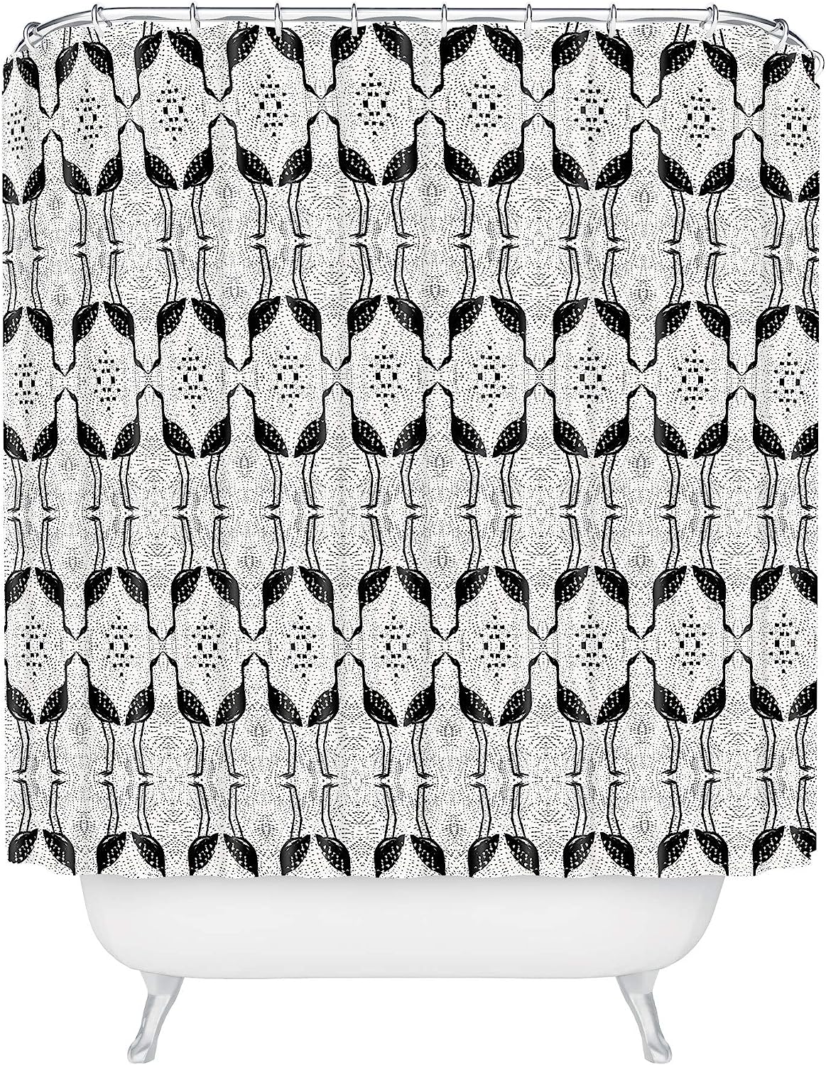 Elegant Bird on Spots Vintage Bathroom Shower Curtain by Alison Janssen