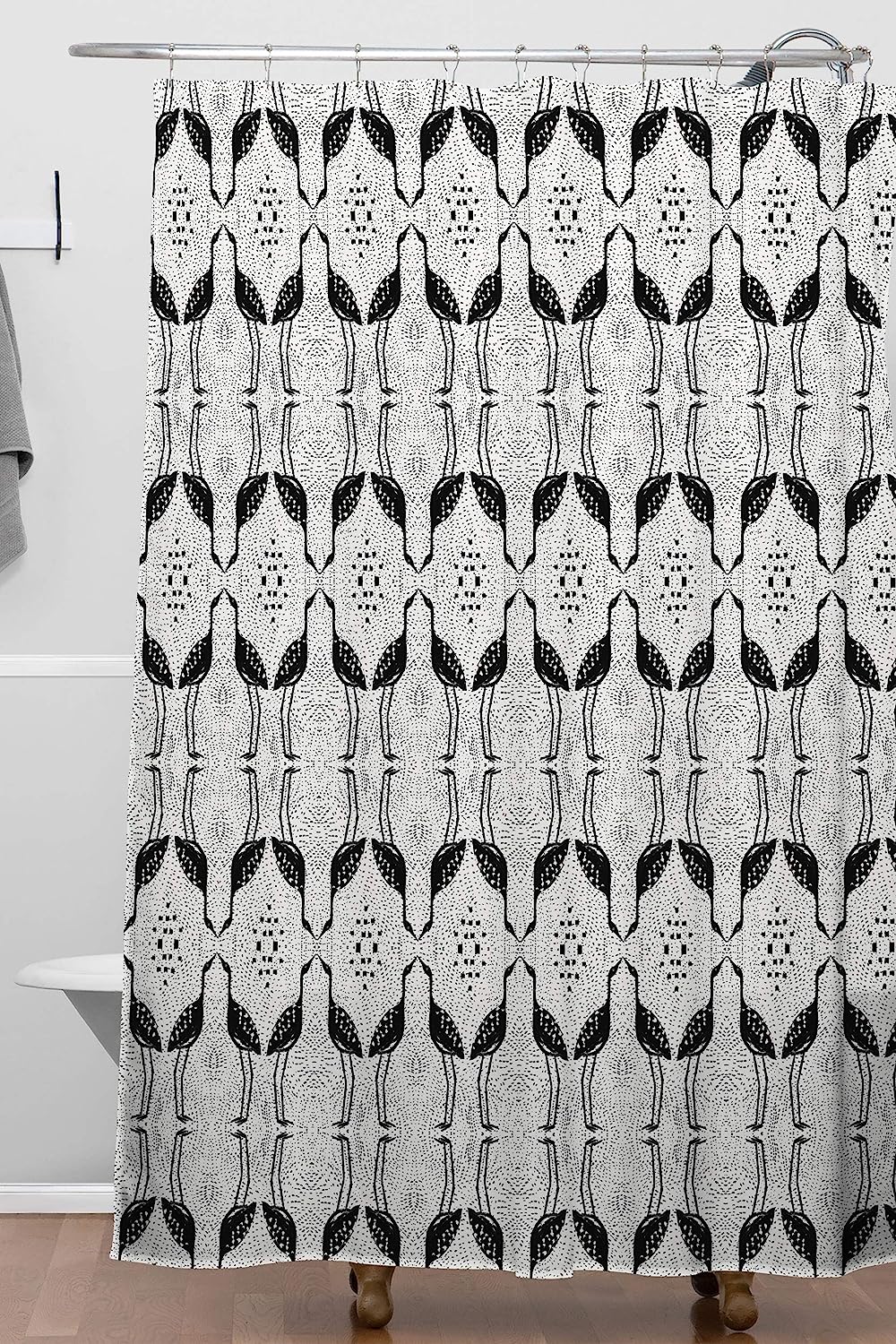 Elegant Bird on Spots Vintage Bathroom Shower Curtain by Alison Janssen