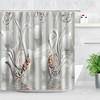 Elegant Birds and White Swan Shower Curtain - Romantic Bathroom Decor for Nature-Lovers 
