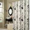 Elegant Black And White Flower Fabric Shower Curtain, Designed To Elevate Your Bathroom Decor