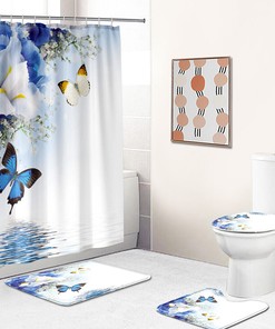 Elegant Butterfly Floral Shower Curtain For Chic Bathroom Decor
