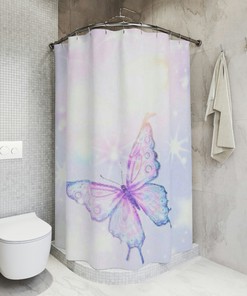 Elegant Butterfly Illustration Shower Curtain - Simple And Classy Bathroom Decor