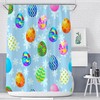 Elegant Cartoon Easter Eggs Flowers Floral Print Shower Curtain For Bathroom Decor