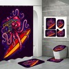 Elegant Cartoon Lavender Grass Flowers Print Bathroom Shower Curtain