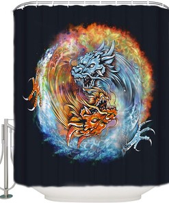 Elegant Chinese Style Shower Curtain In Eight Diagram Design