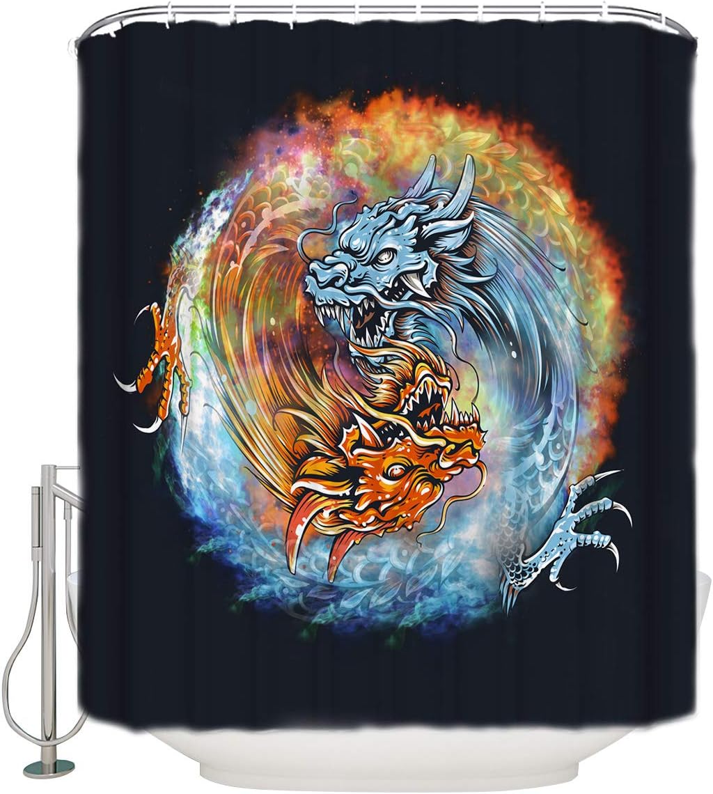 Elegant Chinese Style Shower Curtain In Eight Diagram Design