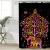 Elegant Elephant Shower Curtain With Stable Animals On Wheels Design For Your Bathroom