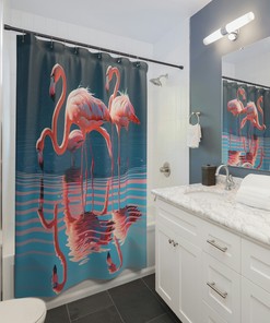 Elegant Flamingo Shower Curtain As Unieke Badkamer Decoratie Accessoires