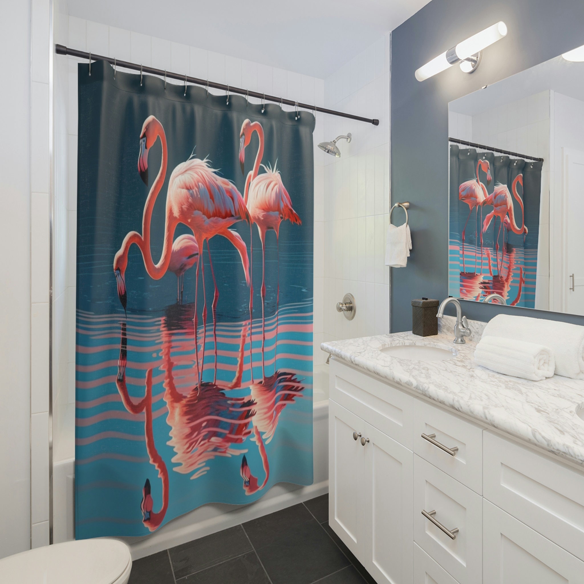 Elegant Flamingo Shower Curtain As Unieke Badkamer Decoratie Accessoires