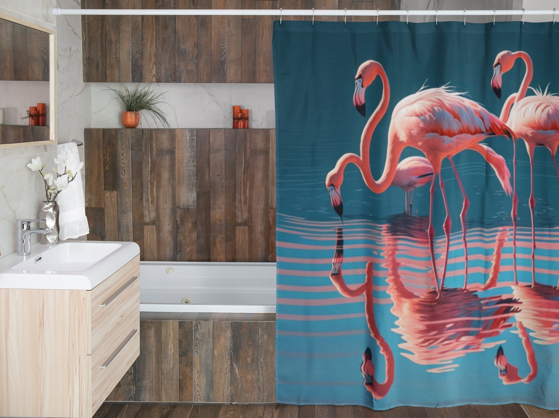 Elegant Flamingo Shower Curtain As Unieke Badkamer Decoratie Accessoires
