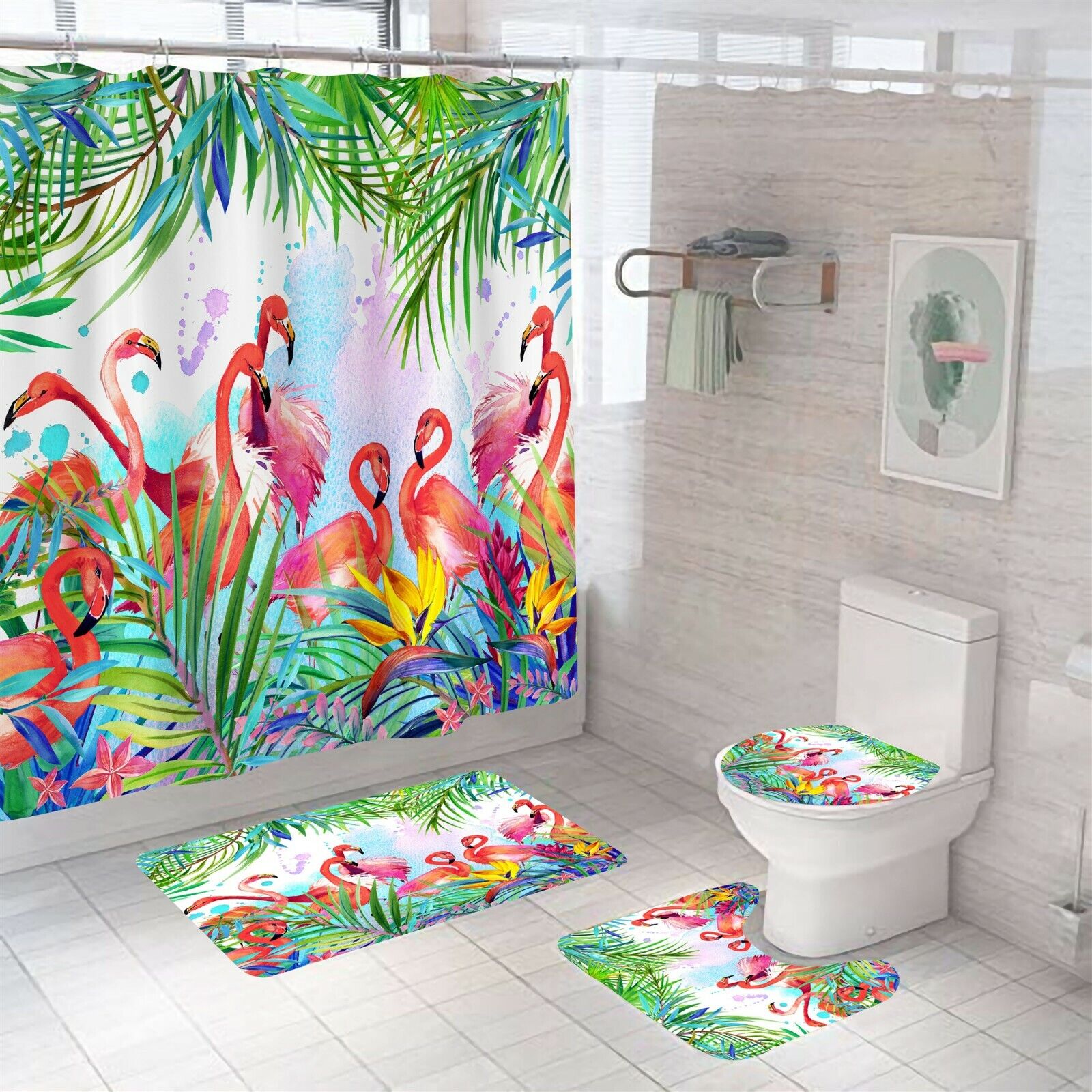 Elegant Flamingo Shower Curtain For A Chic Bathroom