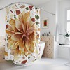 Elegant Floral Bathroom Decor - Beige Green Flowers Shower Curtain, Water Resistant, Thanksgiving & Christmas Gift