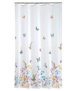 Elegant Floral Butterfly Garden Shower Curtain For Chic Bathroom Decor