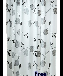 Elegant Floral Curtain of 220CM/240CM Drop for Wet Rooms - Bathroom Shower Curtain
