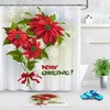 Elegant Floral Poinsettia Snowflakes Merry Christmas Shower Curtain for Bathroom Decor