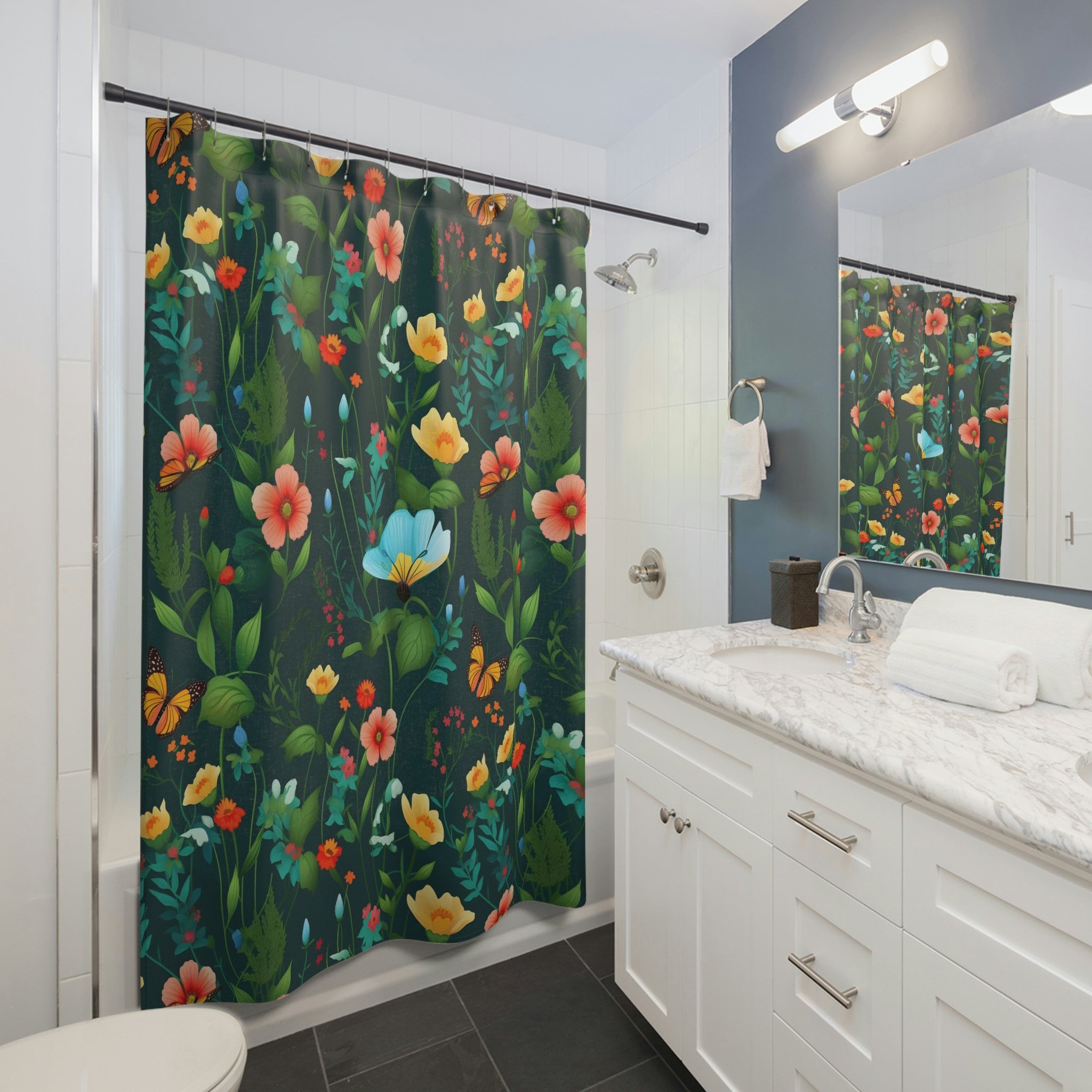 Elegant Floral Shower Curtain For Vibrant Nature-Inspired Bathroom Decor