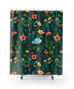 Elegant Floral Shower Curtain For Vibrant Nature-Inspired Bathroom Decor