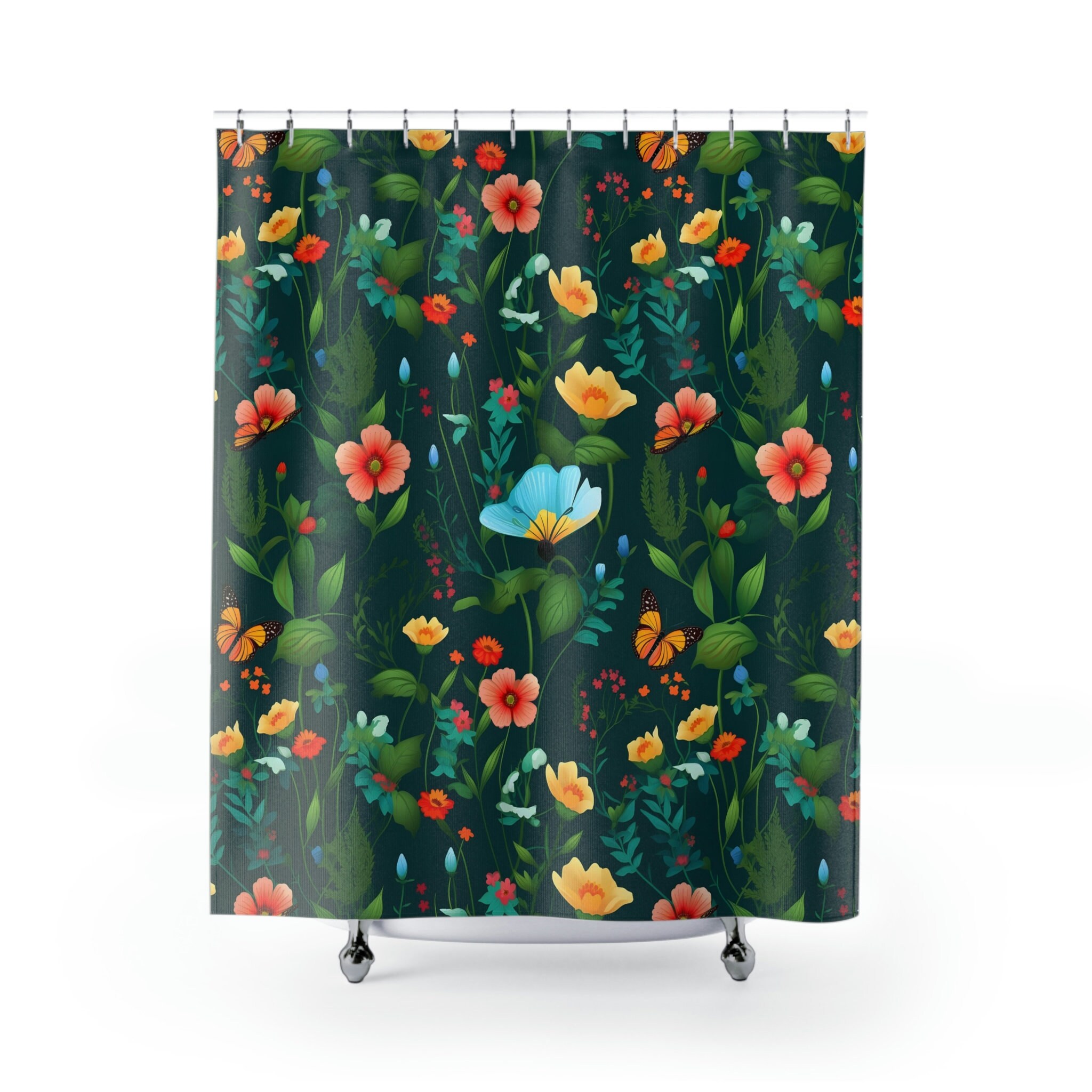 Elegant Floral Shower Curtain For Vibrant Nature-Inspired Bathroom Decor
