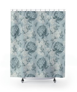 Elegant Floral Shower Curtain - Water Resistant, Perfect Bathroom Accessory, Botanical Bathroom Decor