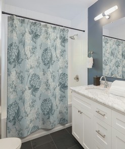 Elegant Floral Shower Curtain - Water Resistant, Perfect Bathroom Accessory, Botanical Bathroom Decor