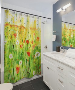 Elegant Floral Watercolour Print Shower Curtain for Luxury Bathroom Decor, 72x72 - Best Shower Curtains