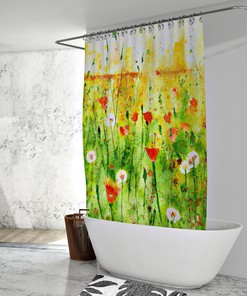 Elegant Floral Watercolour Print Shower Curtain for Luxury Bathroom Decor, 72x72 - Best Shower Curtains