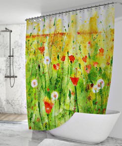 Elegant Floral Watercolour Print Shower Curtain for Luxury Bathroom Decor, 72x72 - Best Shower Curtains