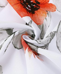Elegant Floral White Shower Curtain for Your Home or Hotel Bathroom