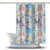 Elegant Flowers, Palm Trees, And Elephants Shower Curtain With Waterproof Fabric