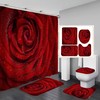 Elegant Full Red Rose Waterproof Shower Curtain For Bathroom