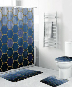 Elegant Geometric Pattern Shower Curtain For Modern Bathroom Decor