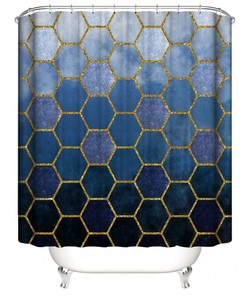 Elegant Geometric Pattern Shower Curtain For Modern Bathroom Decor