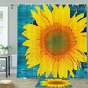 Elegant Golden Sunflower Shower Curtain For Bathroom Decor - Fabric And Durable