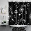 Elegant Gothic Halloween Pumpkin Spooky Skulls Shower Curtain