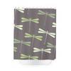 Elegant Grey And Green Dragonfly Shower Curtain For Your Bathroom