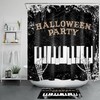 Elegant Halloween Party Shower Curtain With Skull And Piano Keys