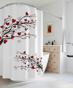 Elegant Hearts Tree Shower Curtain For A Romantic Bathroom