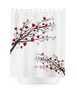 Elegant Hearts Tree Shower Curtain For A Romantic Bathroom